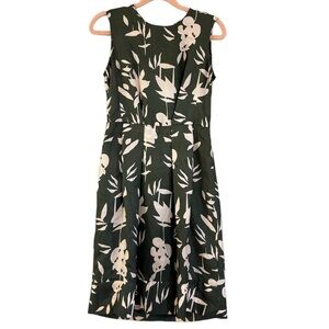 Marni 100% Silk Green Floral Tea Dress Women’s Size 2 Italian Flouce Feminine